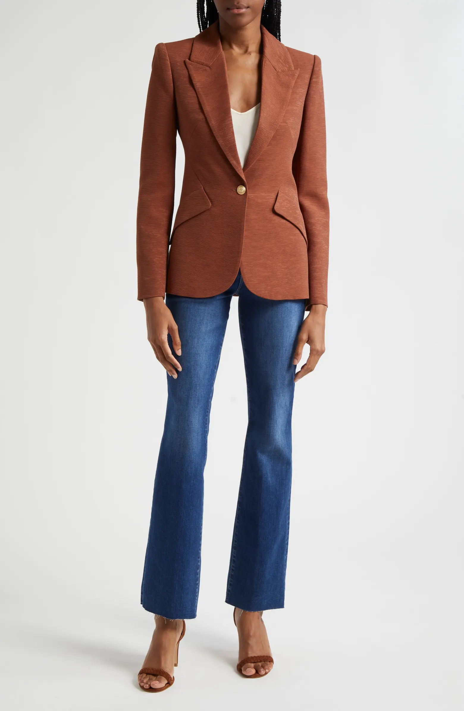 Ruth High Waist Raw Hem Straight Leg Jeans | Nordstrom