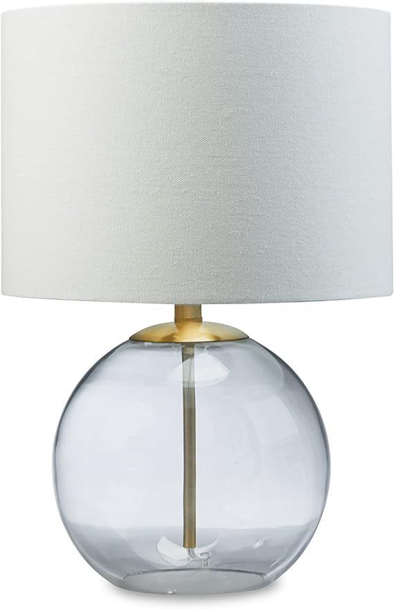 Signature Design by Ashley Samder Contemporary 20.75" Glass Table Lamp, White | Amazon (US)