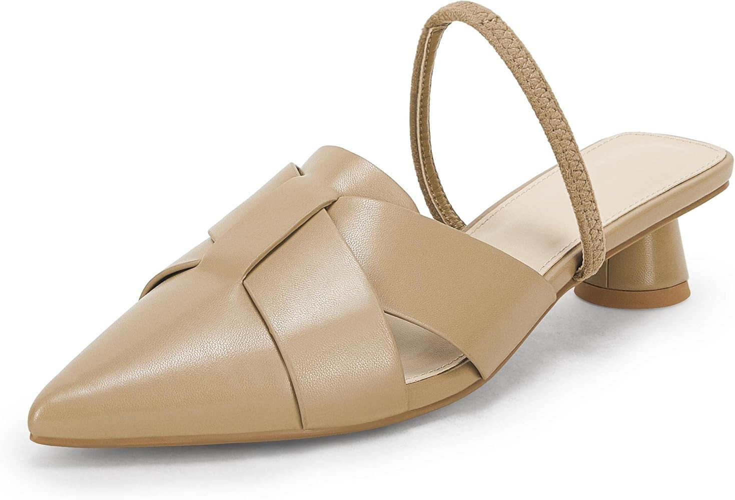 Coutgo Women's Closed Pointed Toe Mule Flats Backless Slip on Slides Loafer Shoes | Amazon (US)