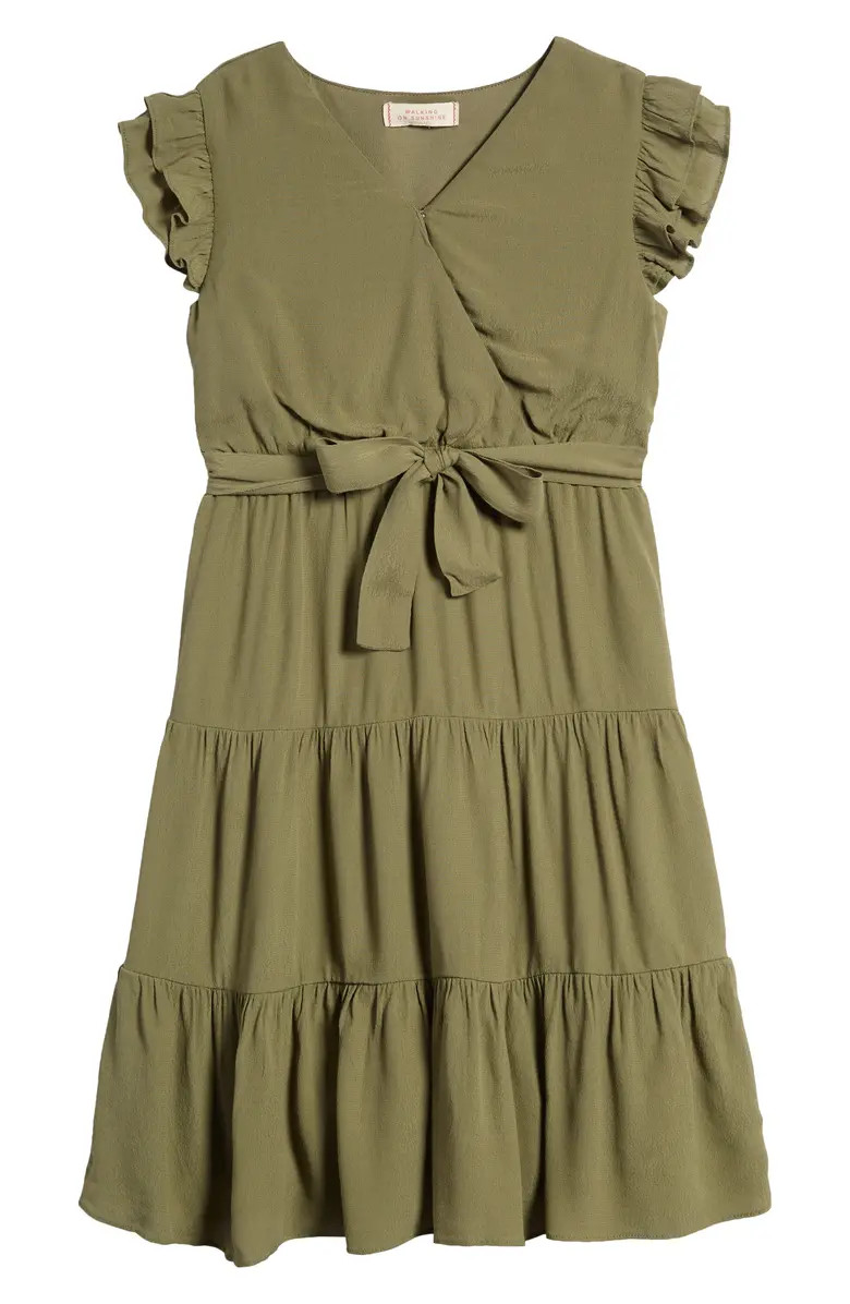 Walking on Sunshine Kids' Tiered Ruffle Sleeve Dress | Nordstrom | Nordstrom