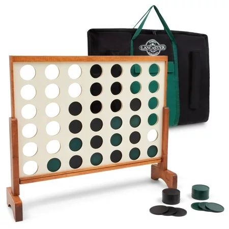 Lancaster Gaming Company Giant 4 In A Row Wooden Outdoor Gaming Set w/ Carry Bag | Walmart (US)