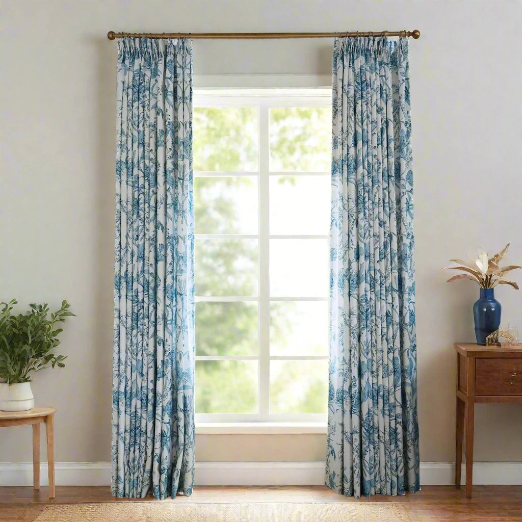 Holly Floral Pattern Boho Style Curtain Pleated | TWOPAGES