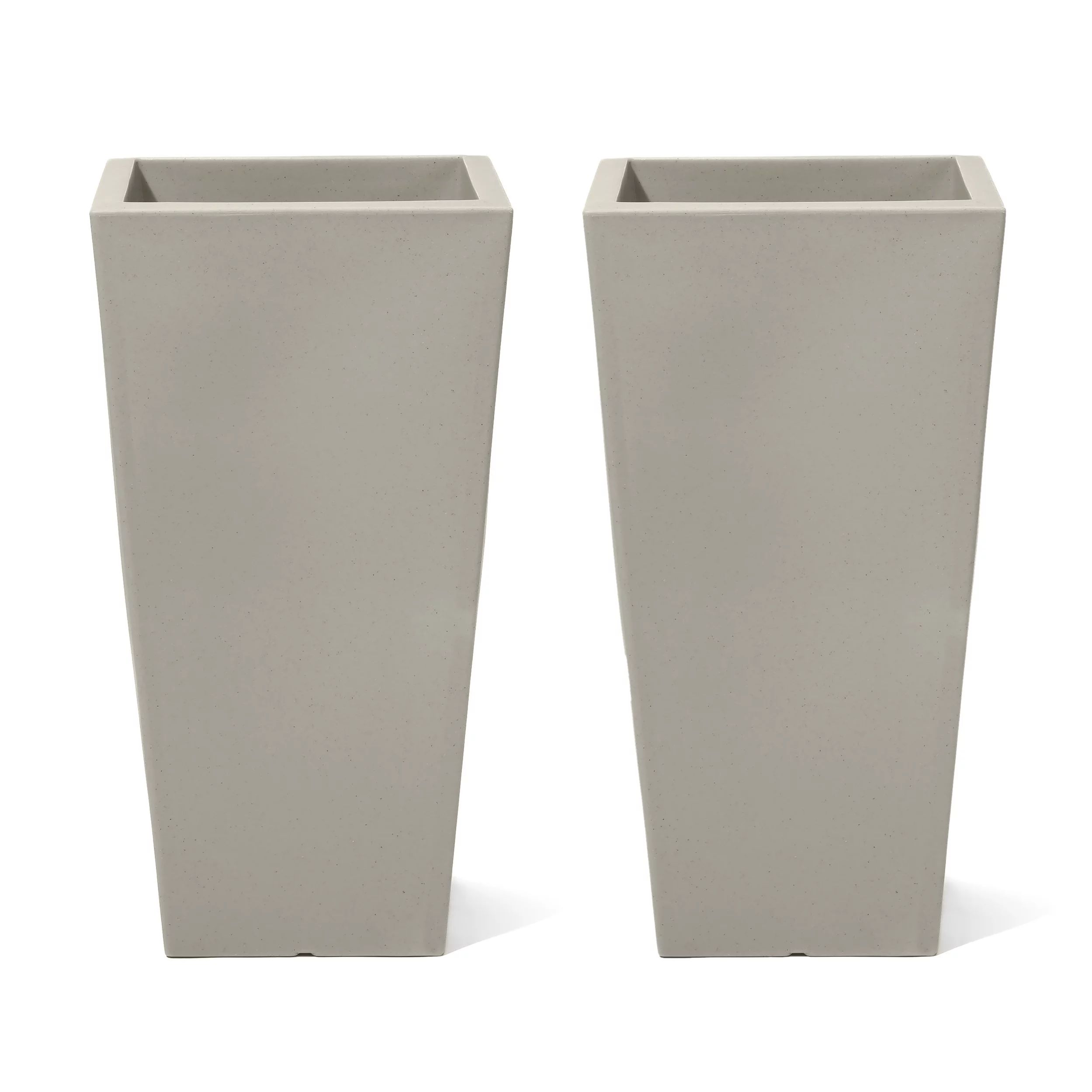 Step2 Tremont 28-Inch 2pk Square Concrete Large Indoor/Outdoor Planter, Plastic | Walmart (US)