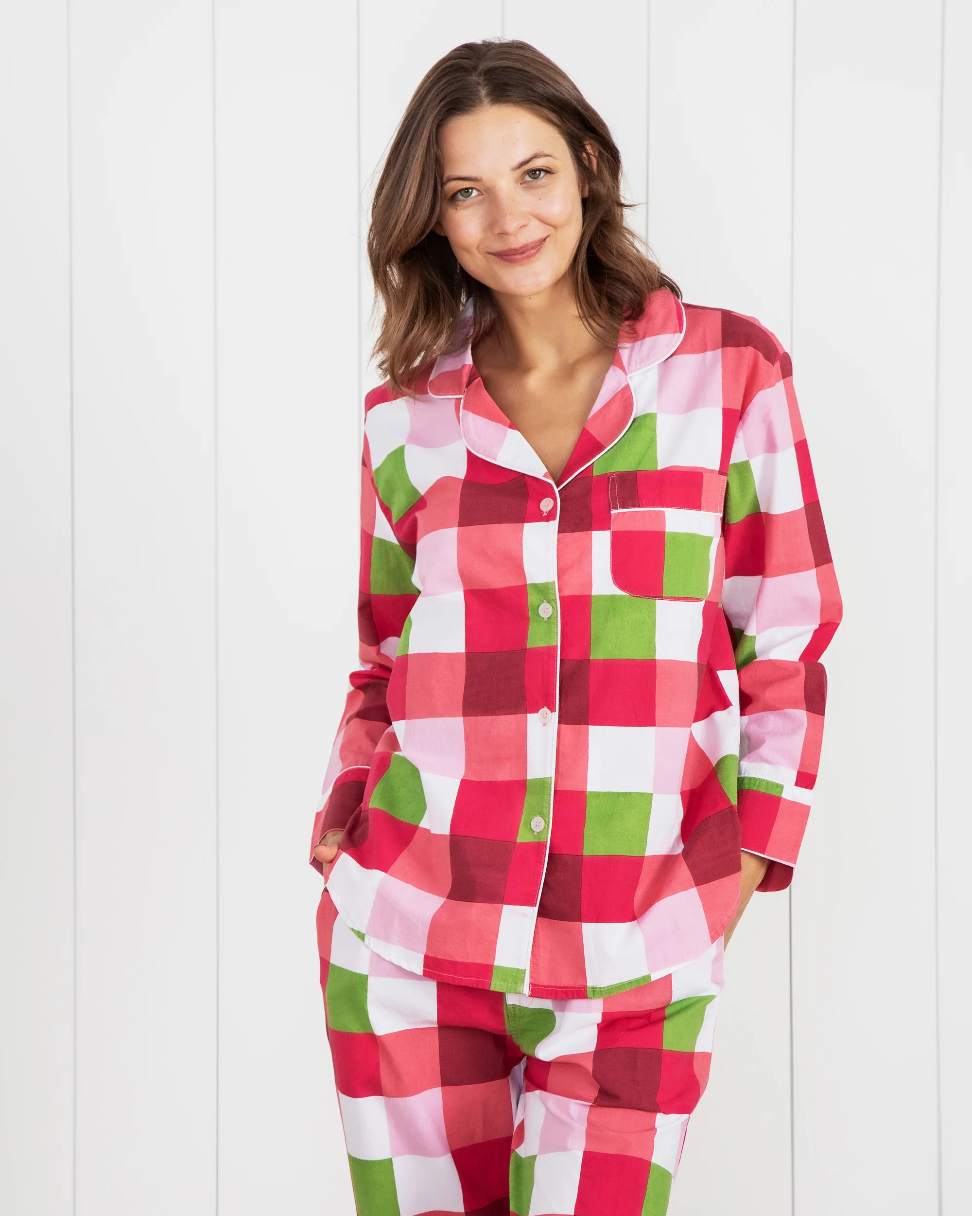 Buffalo Plaid - Long Sleep Set - Mulled Wine | Printfresh