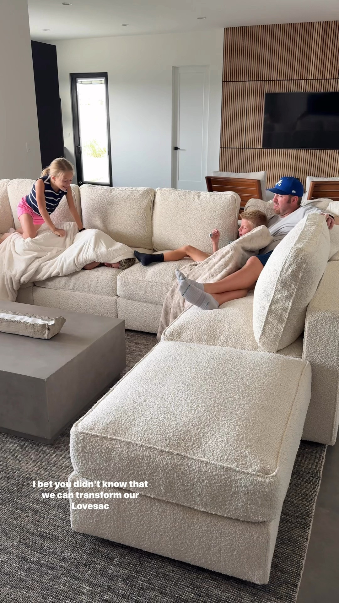 Still loving our new Lovesac couch downstairs!!!!!