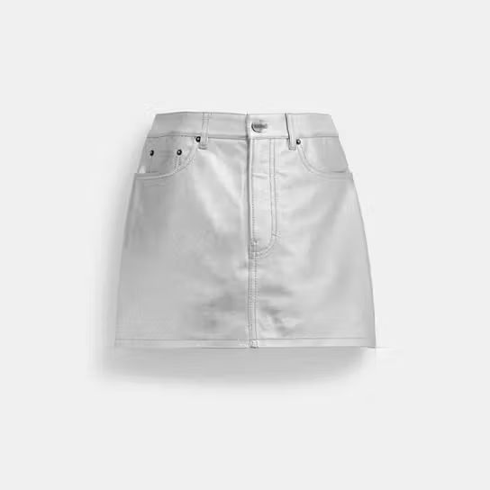 Metallic Leather Mini Skirt | Coach (US)