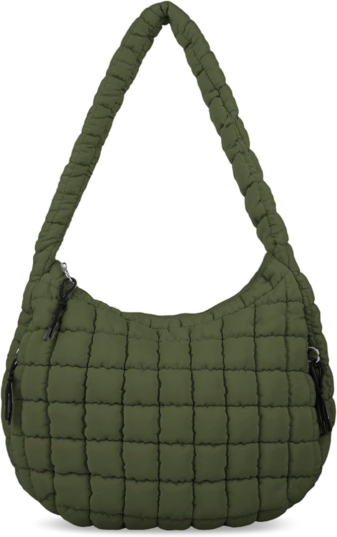 izuzta Quilted Puffer Tote Bag for Women Large Crossbody Bag Lightweight Nylon Puffy Quilted Carr... | Amazon (US)