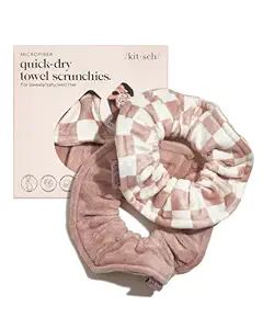 Kitsch Towel Scrunchie - Ultra Soft Microfiber Hair Ties for Women | Towel Scrunchies for Wet Hai... | Amazon (US)