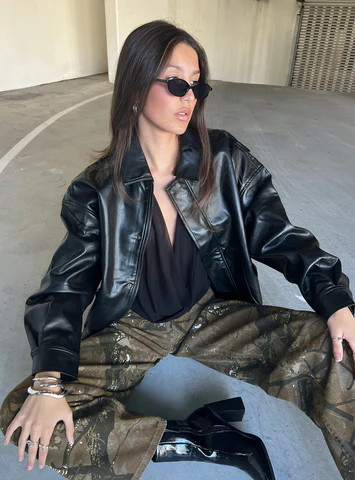 Kenny Bomber Jet Black | Princess Polly US