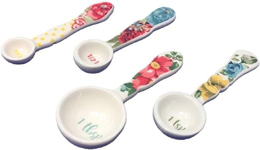 Pioneer Woman Vintage Floral Ceramic Measuring Spoons | Amazon (US)