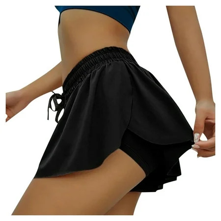 2 in 1 Flowy Running Shorts for Women Gym Yoga Athletic Womens Workout Biker Jogger Spandex Lounge S | Walmart (US)