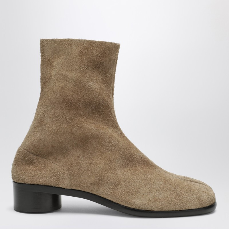 Beige suede Tabi ankle boots | The Double F