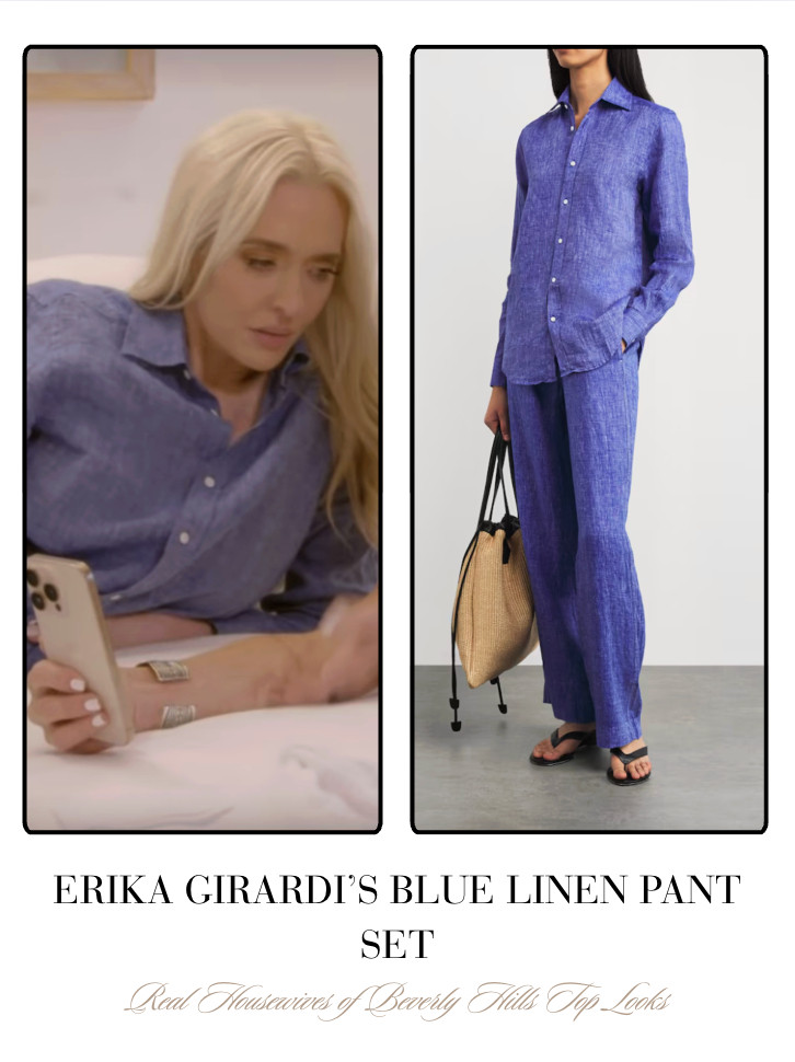 Erika Girardi's Blue Linen Pant Set 

 
