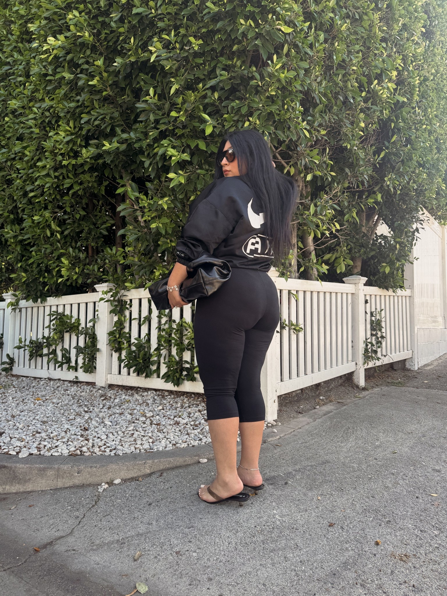 Capris on a 5’3 curvy body and jelly thong kitten heel sandals that are so comfy. 
Wearing a size 0X in the the capri leggings 

#LTKPetite #LTKMidsize #LTKPlusSize
