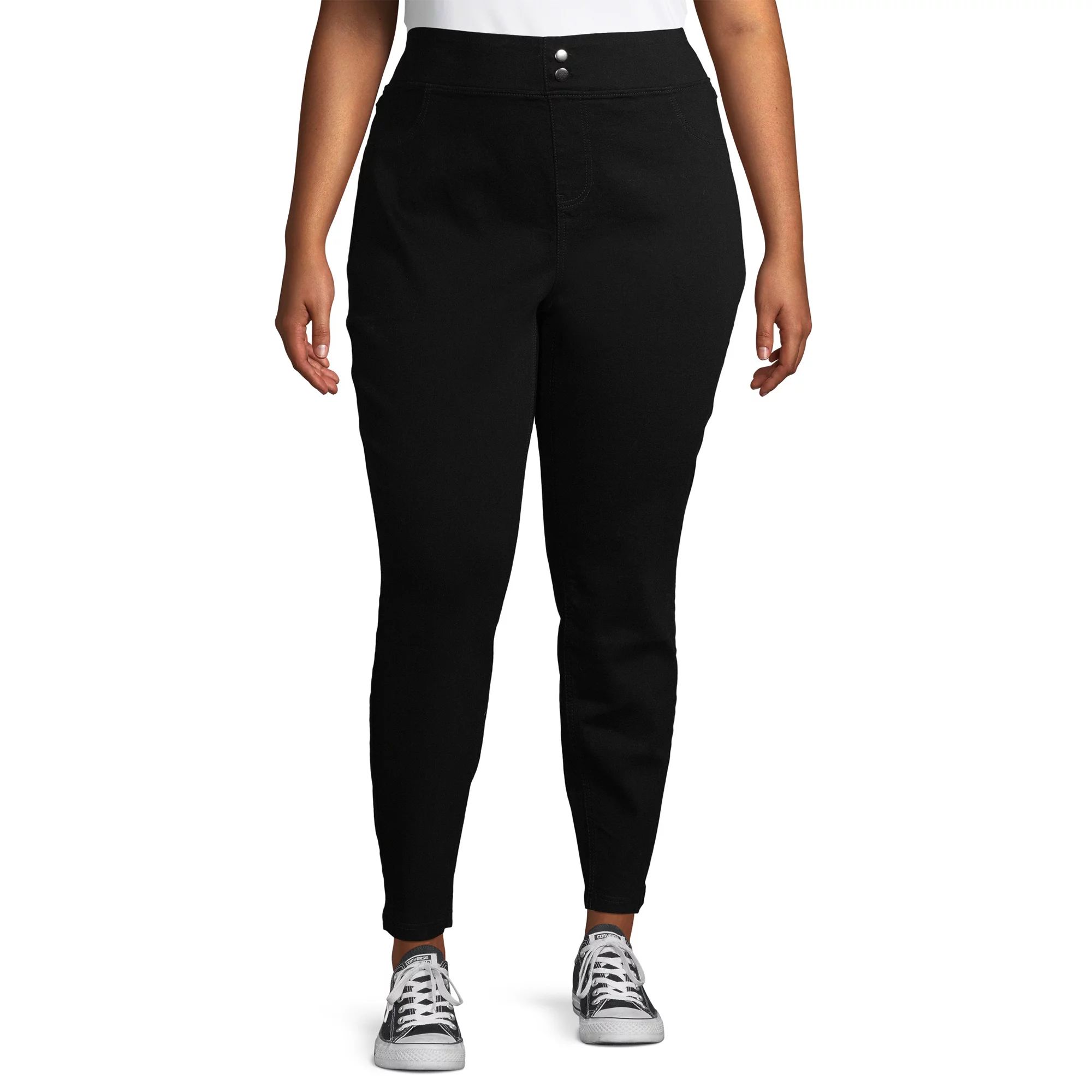 Terra & Sky Women's Plus Size Double Button Fly Jeggings | Walmart (US)