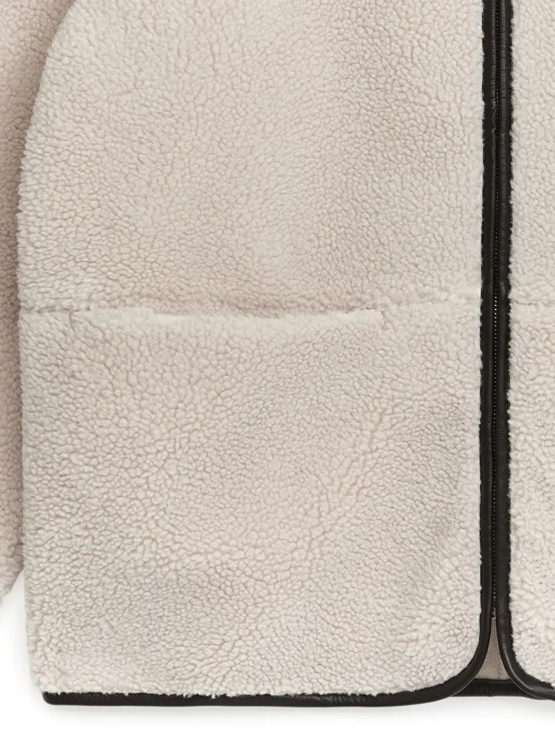Leather Detailed Pile Jacket | ARKET (US&UK)