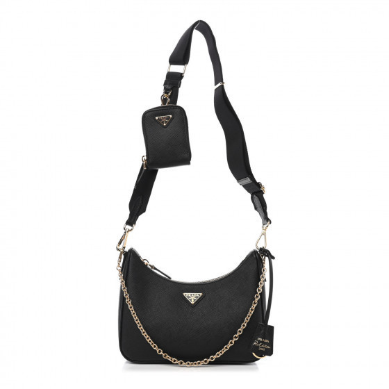 PRADA Saffiano Lux Re-Edition 2005 Shoulder Bag Black | Fashionphile