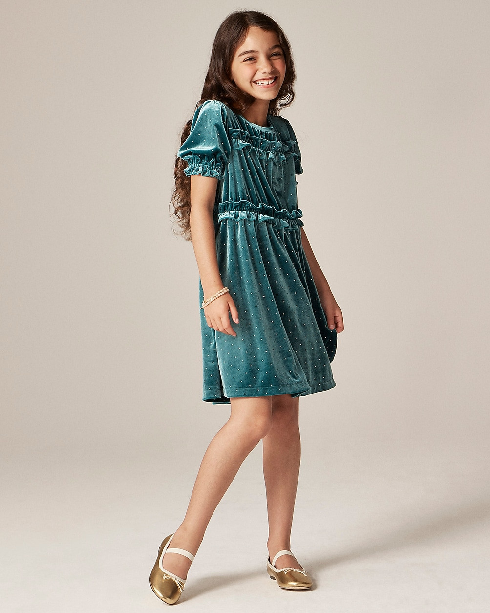 Girls' studded velvet dress | J. Crew US