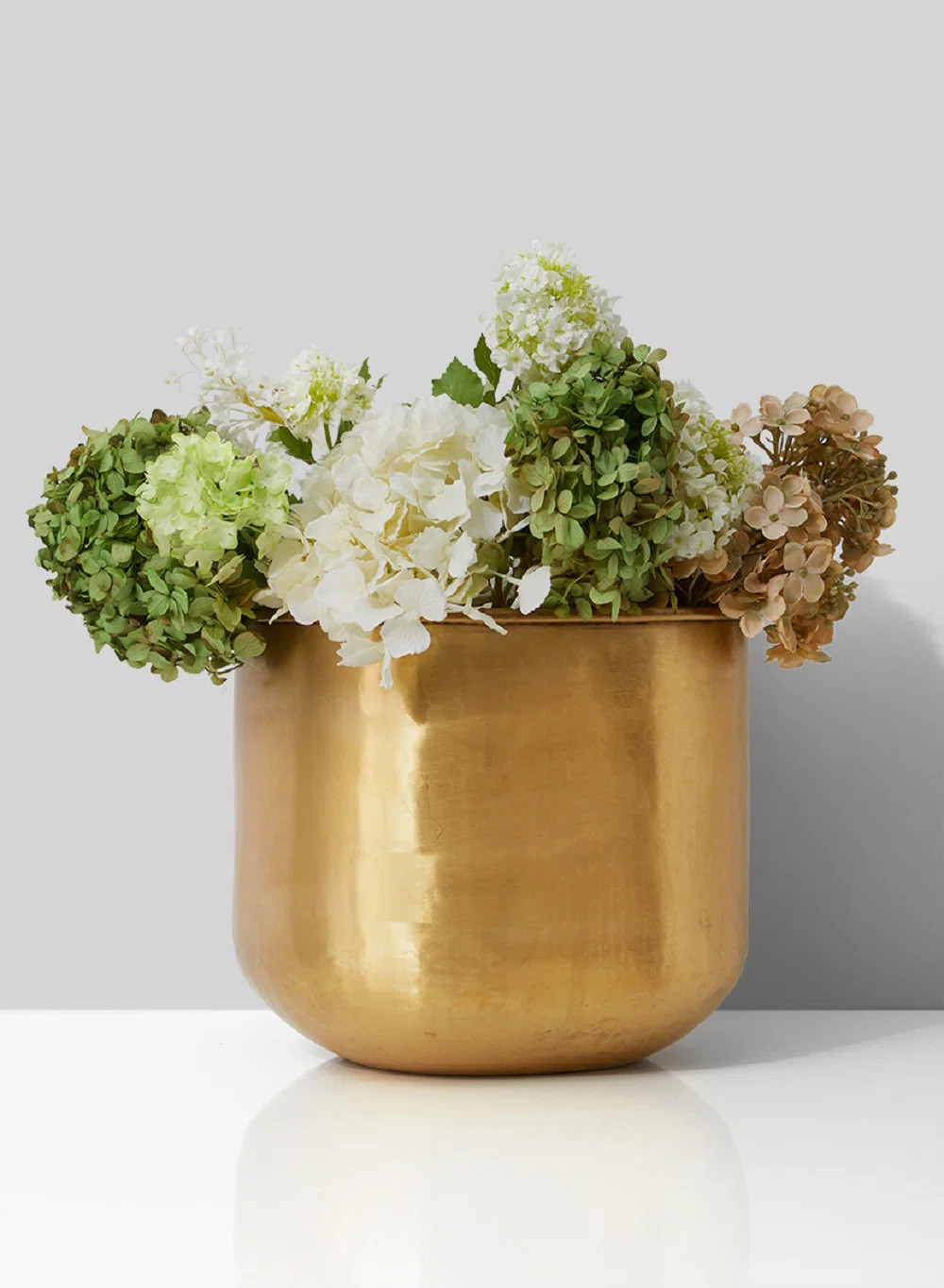 Mercer41 Hammered Brass Antiqued Vase, Cube Shaped Brass Vase - Indian Style Home Decor, Brass De... | Wayfair North America