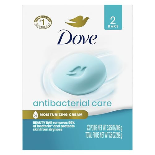 Dove Beauty Bar Soap Antibacterial Care 2 Count For Clean, Moisturized Skin, Removes Bacteria 3.75 oz | Amazon (US)