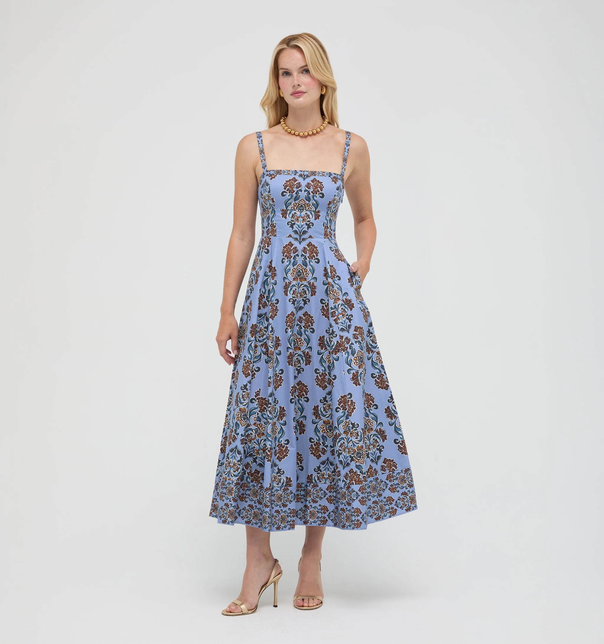The Margot Dress in Stowell Medallion Iris | Shop.app