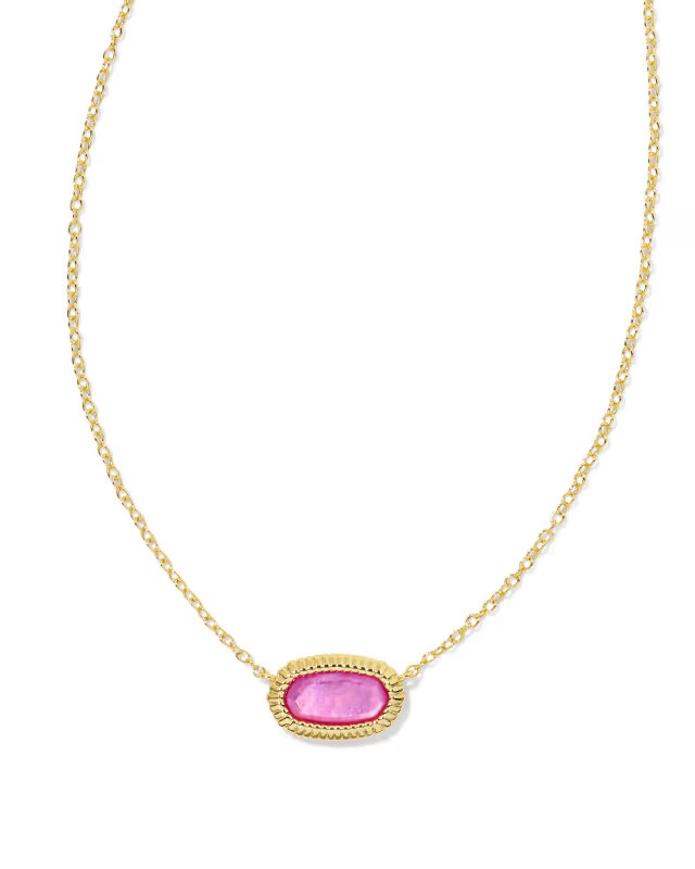 Elisa Gold Ridge Frame Short Pendant Necklace in Azalea Illusion | Kendra Scott | Kendra Scott
