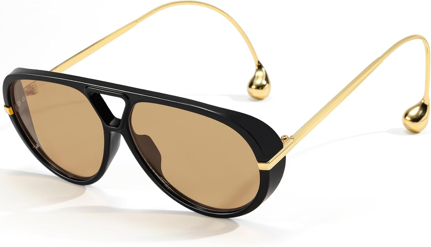 Trendy Oversized Aviator Sunglasses for Women Men Retro Big Round Sun Glasses Vintage Shield Shad... | Amazon (US)