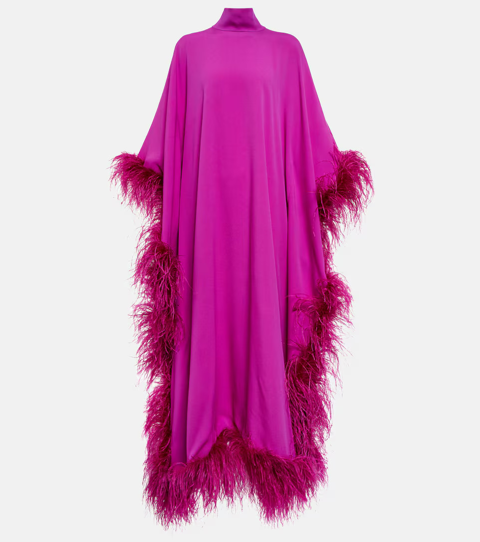 Feather-trimmed mockneck gown | Mytheresa (US/CA)