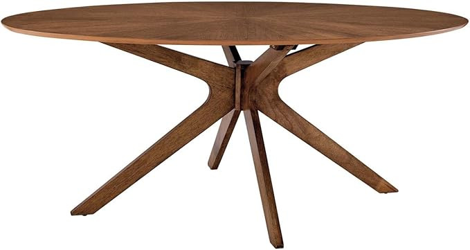 Modway Crossroads 71" Oval Wood Dining Table, Walnut | Amazon (US)