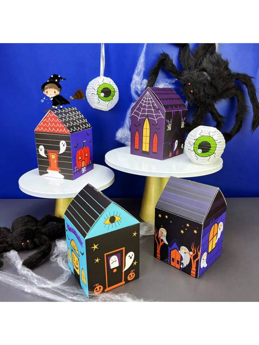 Trends8pcs New Halloween Candy House Box Creative Gift Packaging Box, Dessert Cookie Small Gift B... | SHEIN