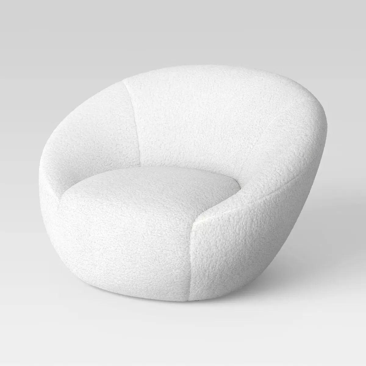 April 33.9 Seat Wide Teddy Upholstered Round Swivel Backrest