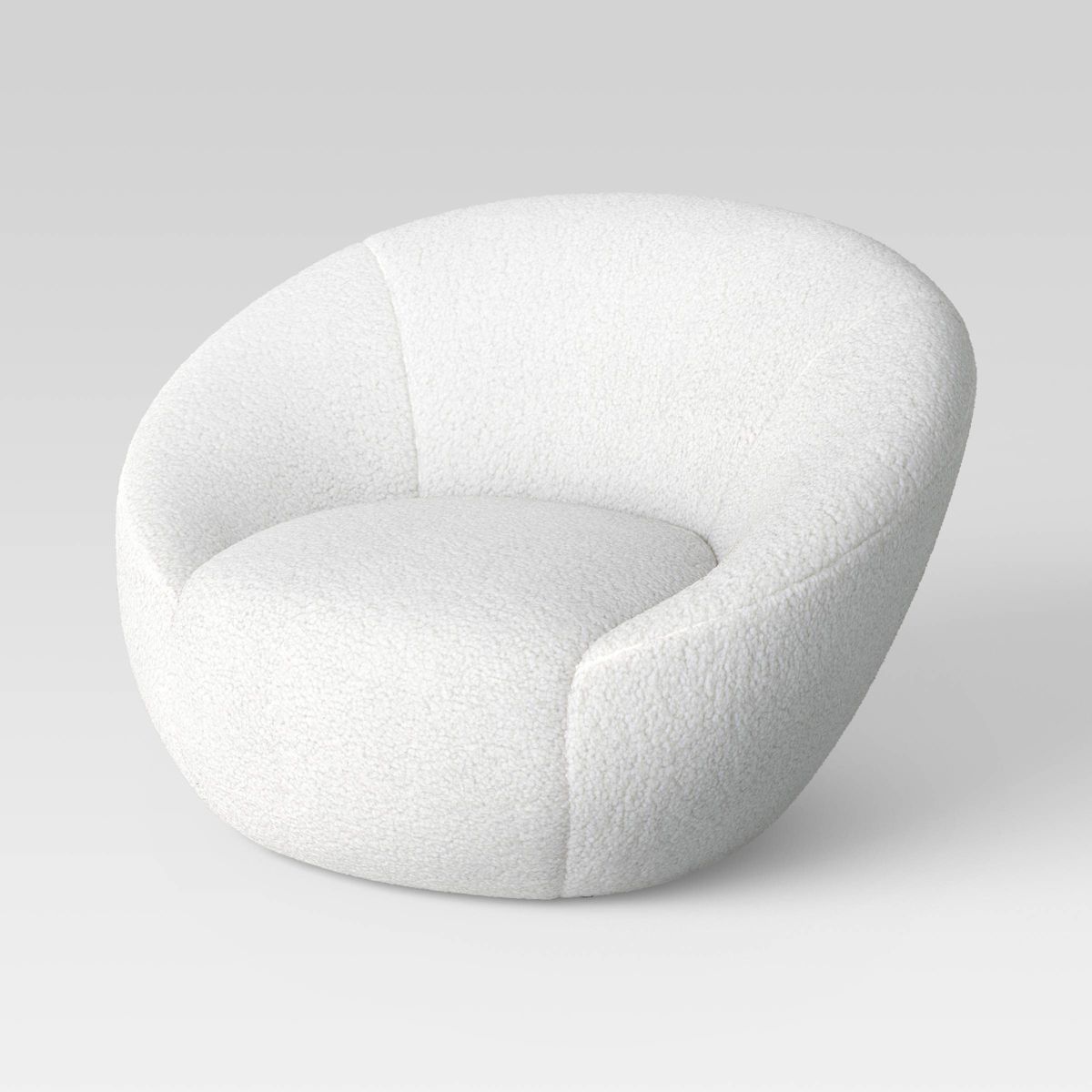 Round Swivel Chair Cream Faux Shearling - Room Essentials™ | Target