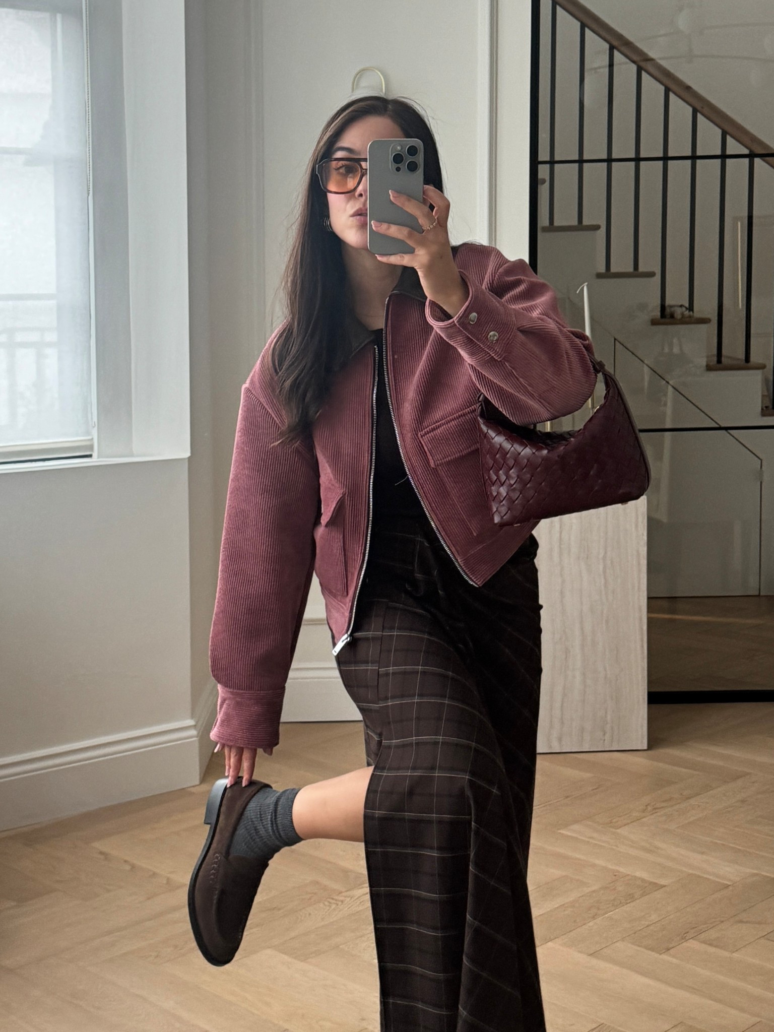 Always so many questions about this jacket! I’m wearing it with my brown skirt today