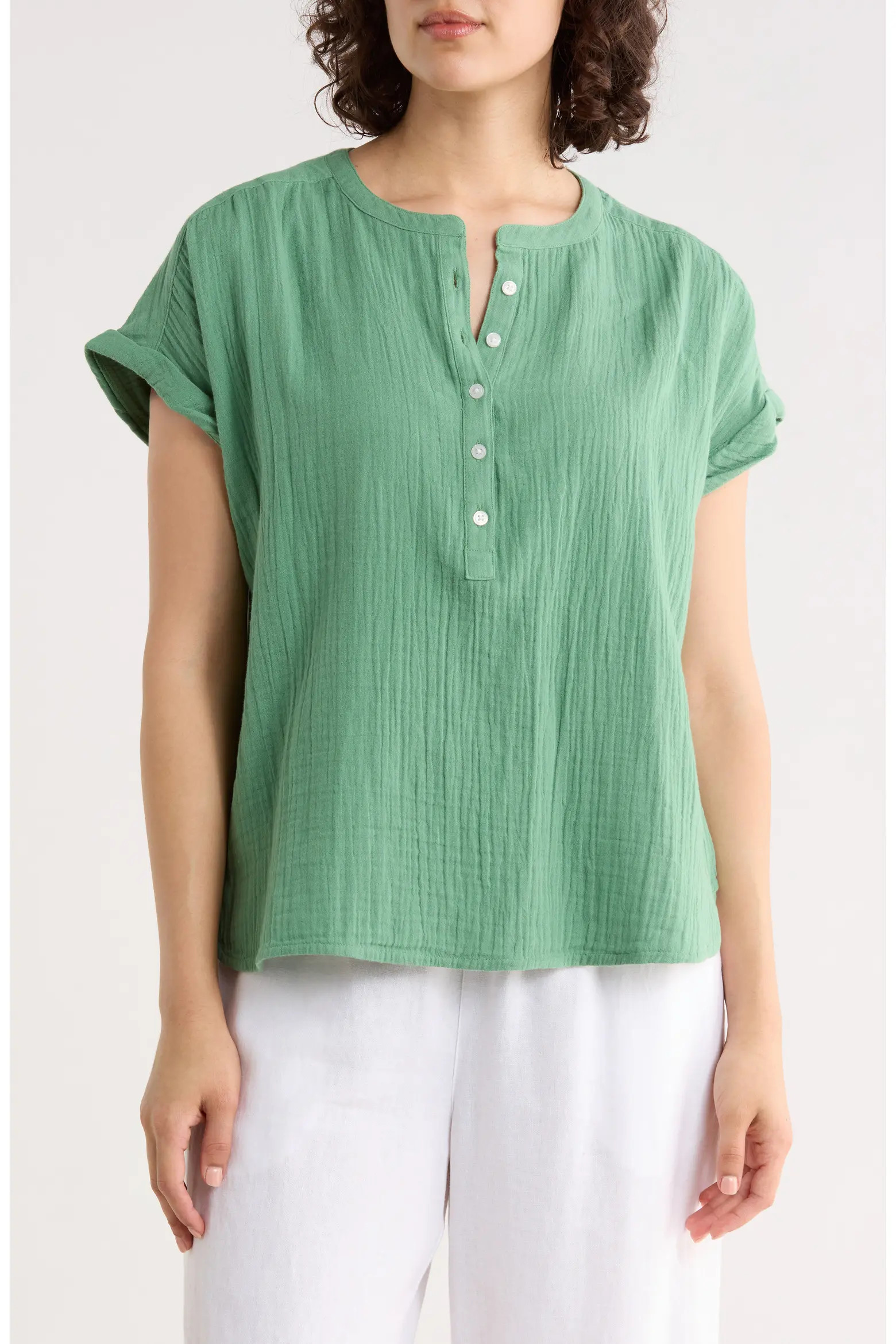 Cotton Gauze Henley Top (Women) | Nordstromrack | Nordstrom Rack