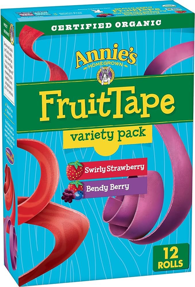 Annie's Organic Fruit Tape, Swirly Strawberry and Bendy Berry Flavors, Variety Pack, 12 Rolls, 9 ... | Amazon (US)