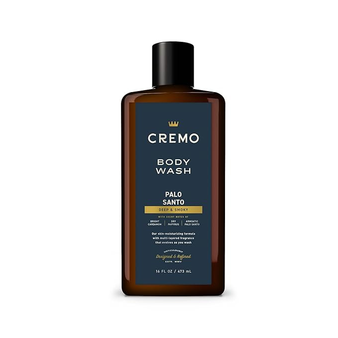 Cremo Body Wash Men, Notes of Bright Cardamom, Dry Papyrus and Aromatic Palo Santo, 16 Fl Oz | Amazon (US)