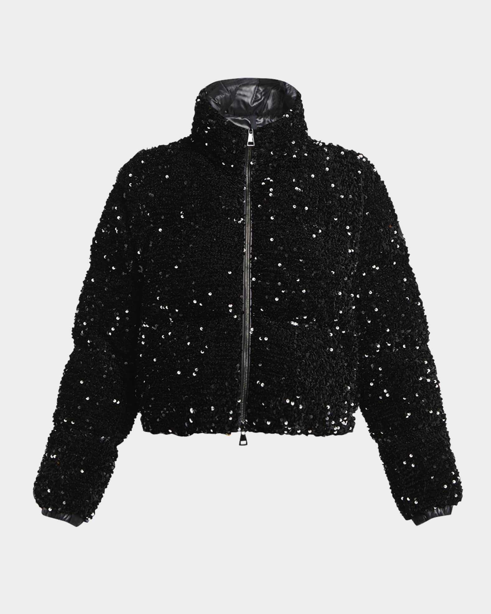 Louvi Sequined Short Down Jacket | Neiman Marcus