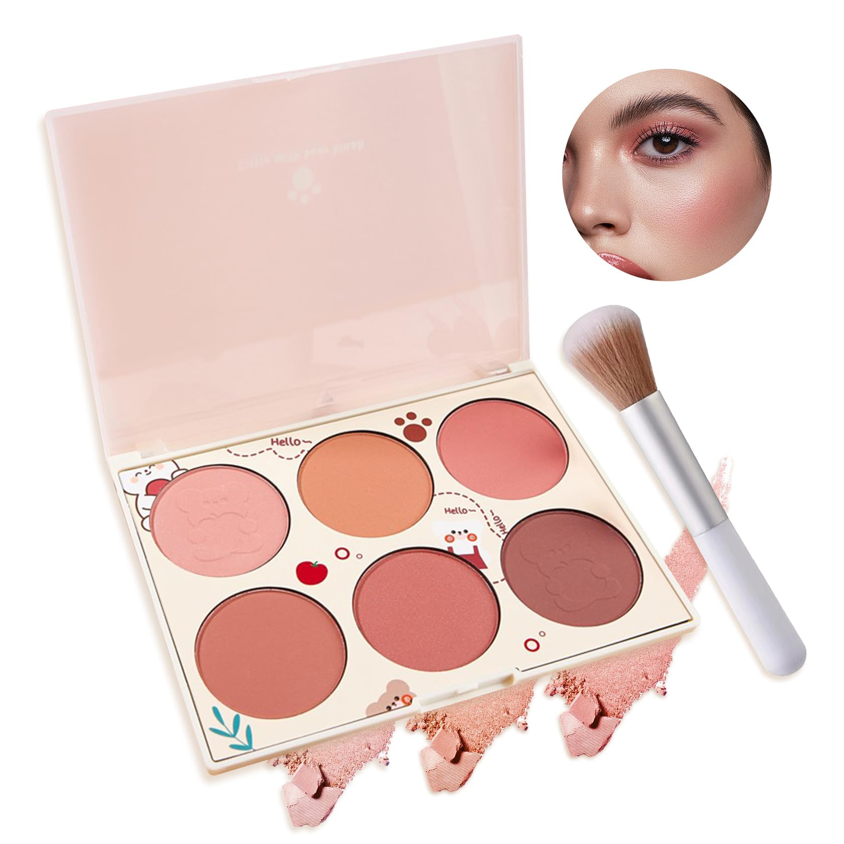 8 Colors Blush Palette,Shimmer Silky Matte Blush Powder Palette,Professional Cute Face Contour Hi... | Amazon (US)