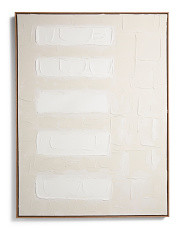 30x40 White On Grey Stripe Plaster Abstract Wall Art | TJ Maxx