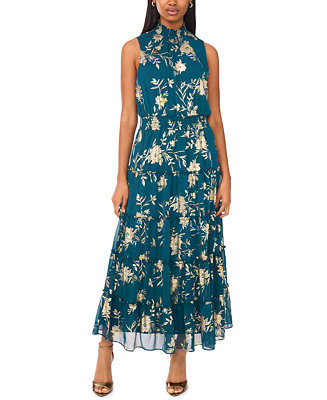 Petite Mock Neck Sleeveless Maxi Dress | Macy's