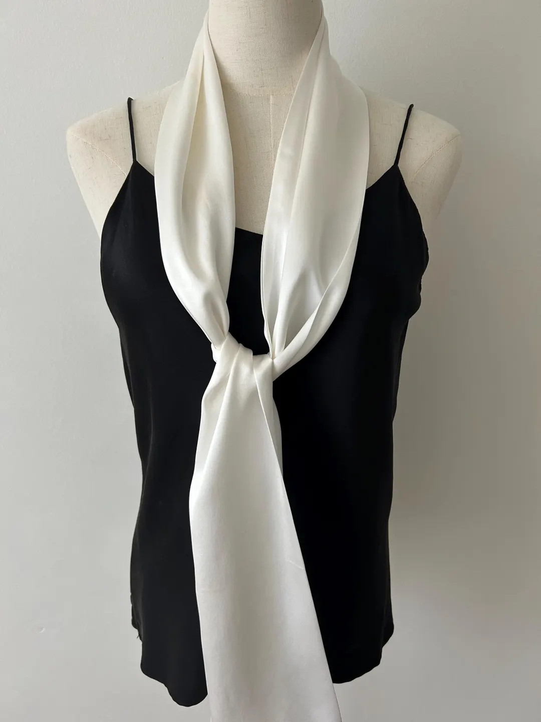 Ivory White Mulberry Silk Scarf, Skinny Neck Scarf 60" x 6.6" | Etsy (US)