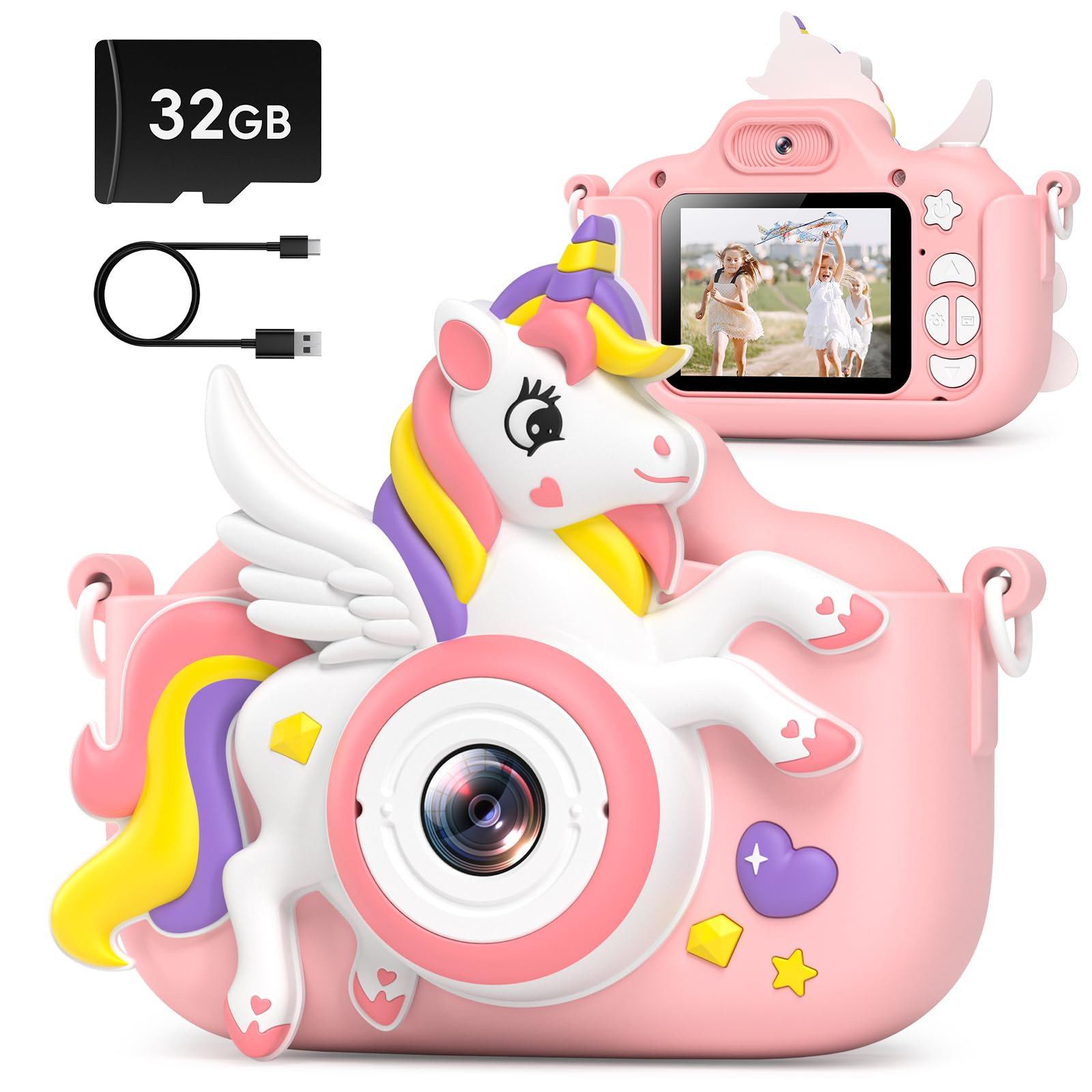 Kids Camera Toys Digital Camera for Girls Boys, Christmas Birthday Gifts for Kids Age 3-12, Selfi... | Amazon (US)