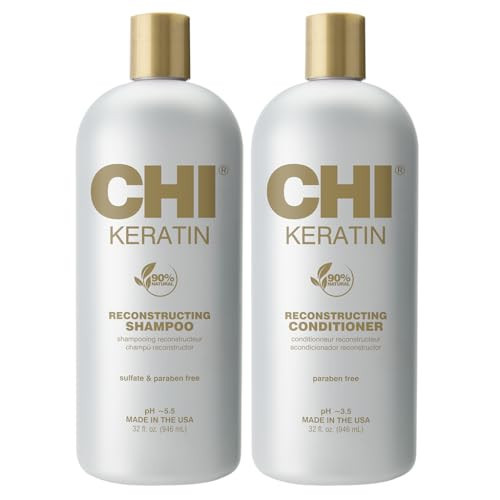 CHI Moisturize It Duo Keratin Shampoo & Conditioner Set, Hydrating Formula Restores & Strengthens Hair, Sulfate & Paraben-Free, 2 Bottles, 32 Oz | Amazon (US)