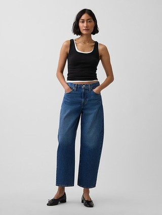 High Rise Crop Barrel Jeans | Gap (CA)