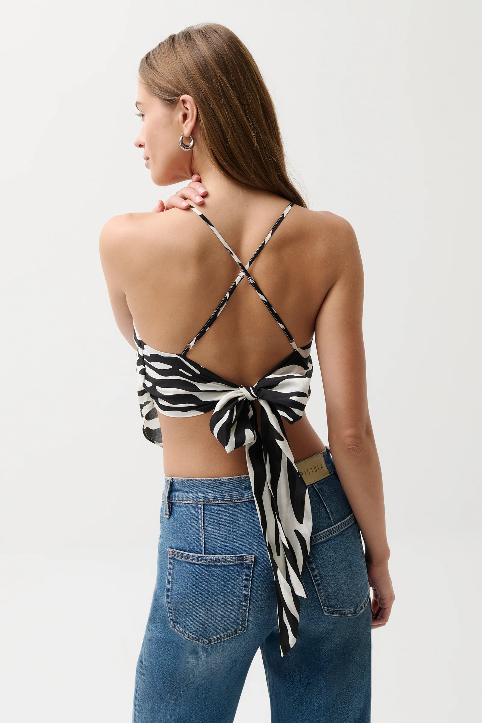 Sinclaire Scarf Top - Zebra | Pistola Denim