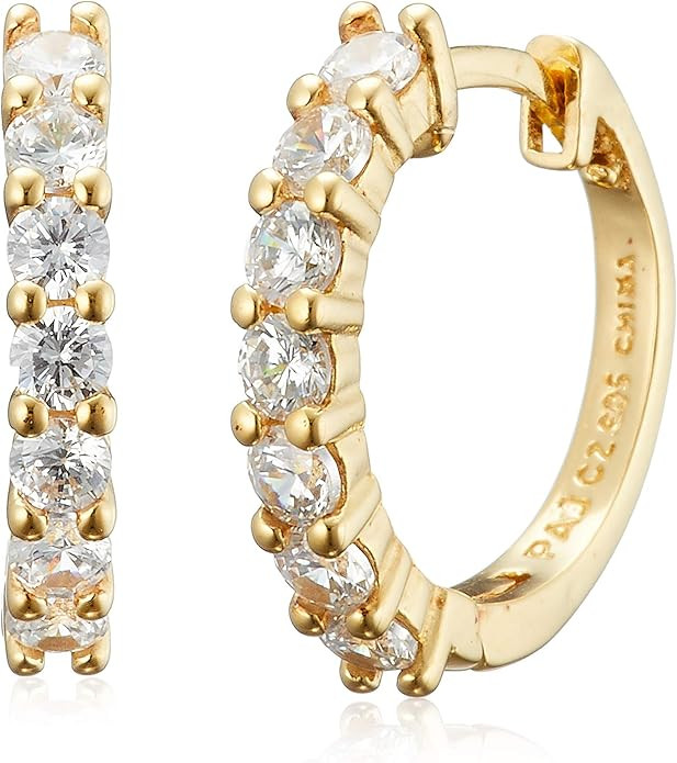 Amazon Essentials Sterling Silver Hinged Huggie Hoop Earrings (previously Amazon Collection) | Amazon (US)