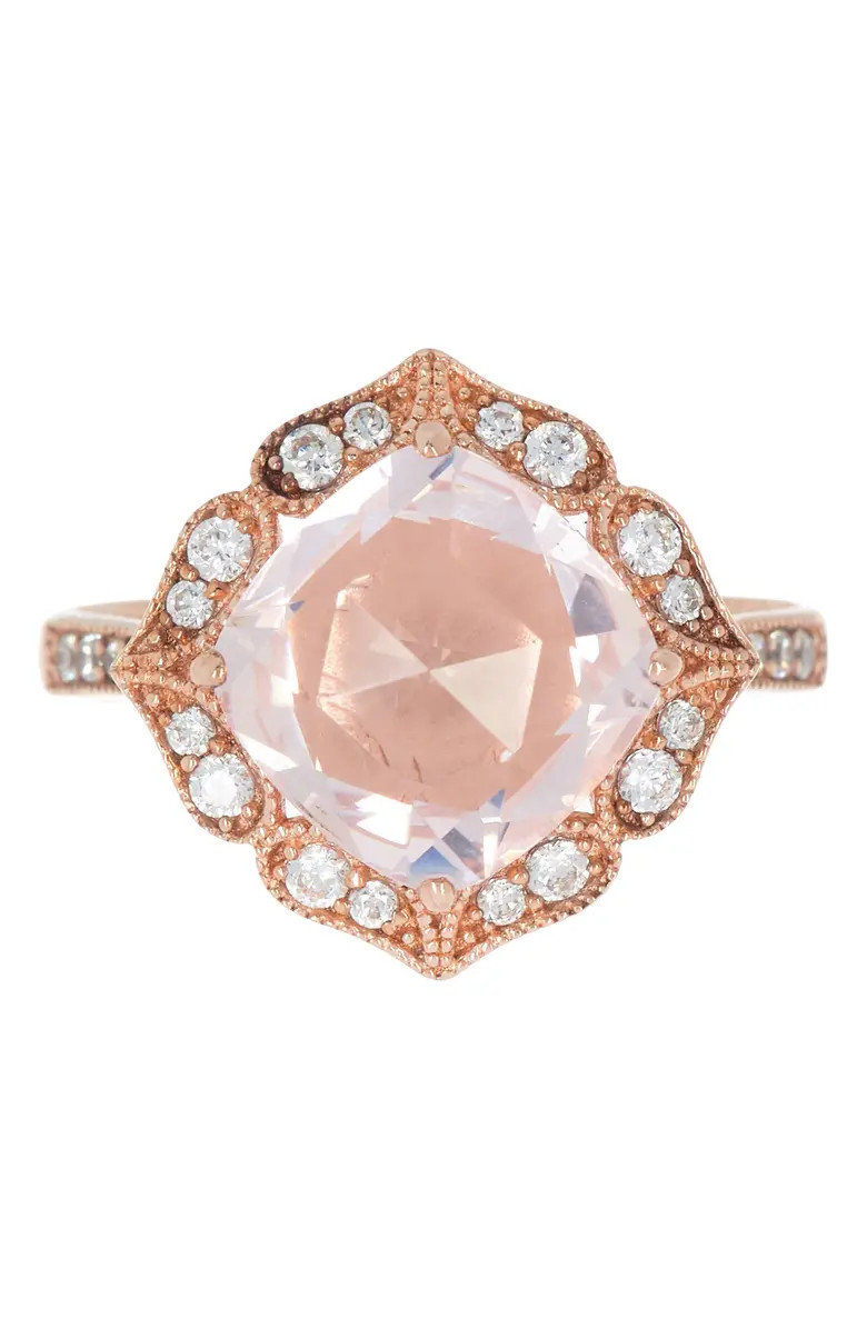 Lafonn 18K Rose Gold Bonded Rose Cut Cushion Simulated Diamond Ring | Nordstromrack | Nordstrom Rack