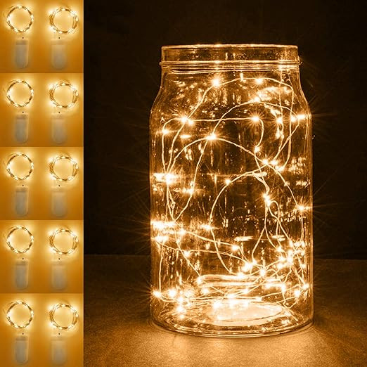 10 Packs Fairy Mini String Lights , 6.5Ft Fairy String Light Outdoor and Indoor 20 LEDs Waterproo... | Amazon (CA)