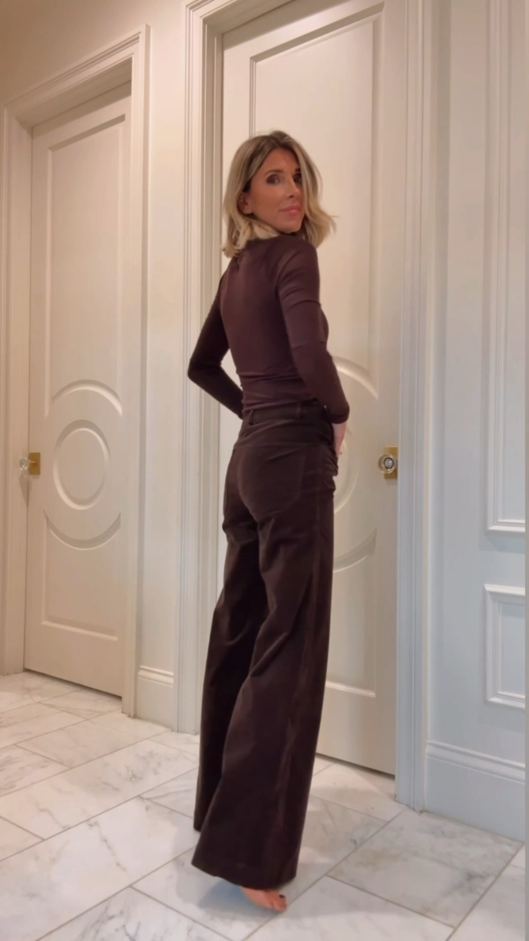 Wide leg chocolate brown pants on sale! 