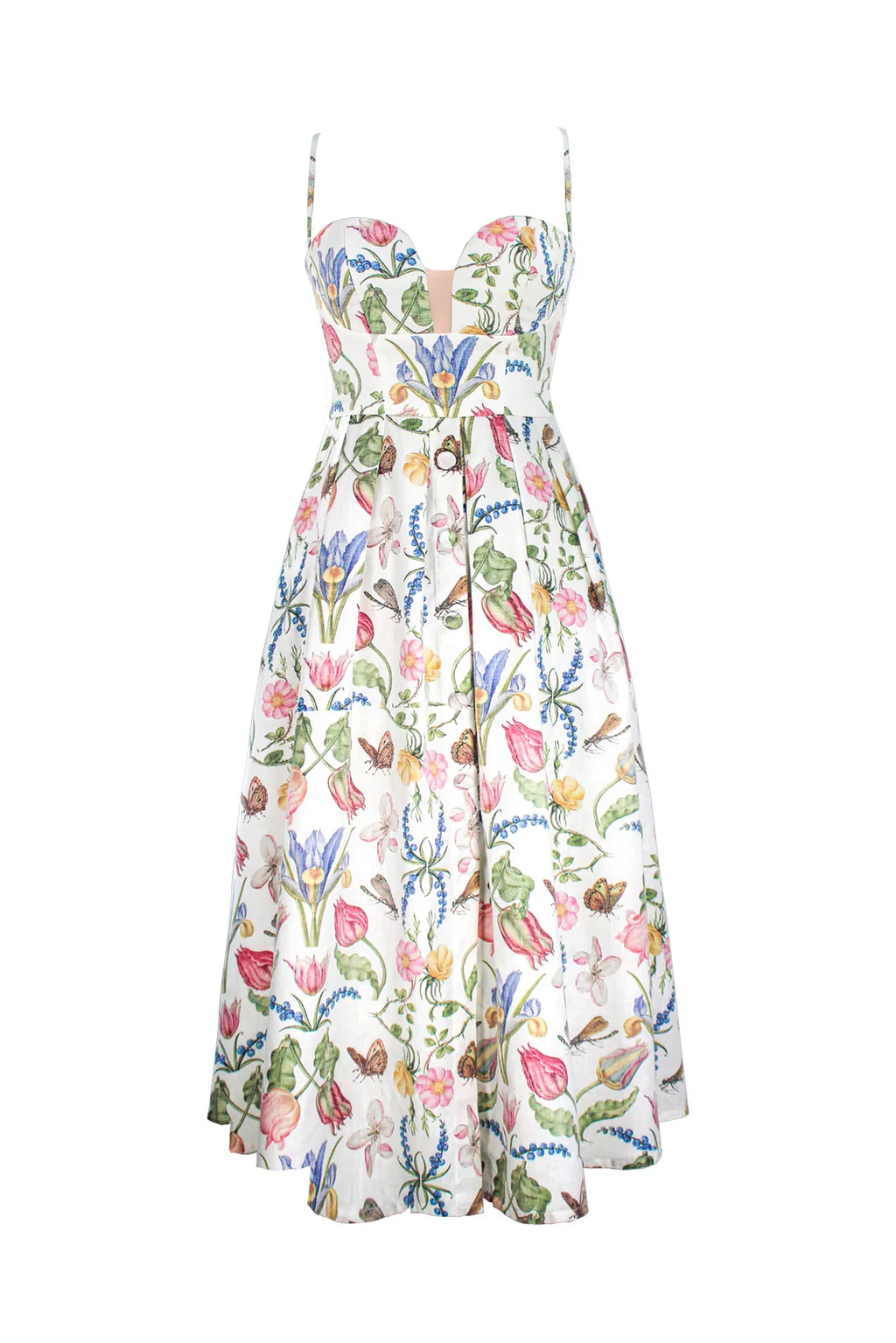 Veneta Dress in Tulipan White Print | Over The Moon